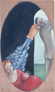 Vivienne Shark LeWitt Dangerous Acquaintances, 1987; oil on wood; 25.6 x 15.3 cm; enquire