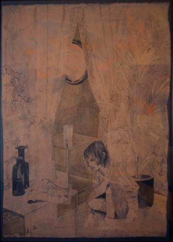 David Noonan The Mirror, 2003; gouache on paper; 55.5 x 41.5 cm (framed size); enquire