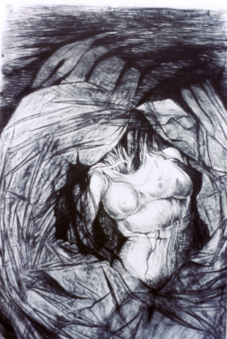 Heather Dorrough Surrounded Body, 1985; charcoal on paper; 236 x 151 cm; enquire