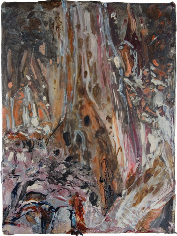 Hernan Bas Roots to an evil tree, 2007; mixed media on linen; 20.3 x 15.2 cm; enquire