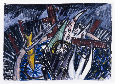 Jan Murray Leap, 1983; oil pastel; 54 x 76 cm; enquire