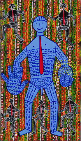 Robert Campbell Jnr Blue Light Man (3.8.89), 1989; acrylic on canvas; 93 x 53.5 cm; enquire