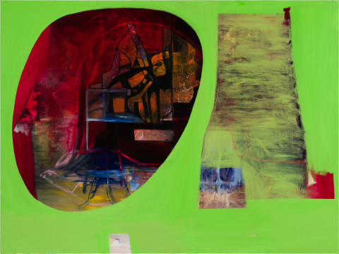 Gareth Sansom Juxtaposition, 2021; oil on linen; 183 x 244 cm; more info; enquire