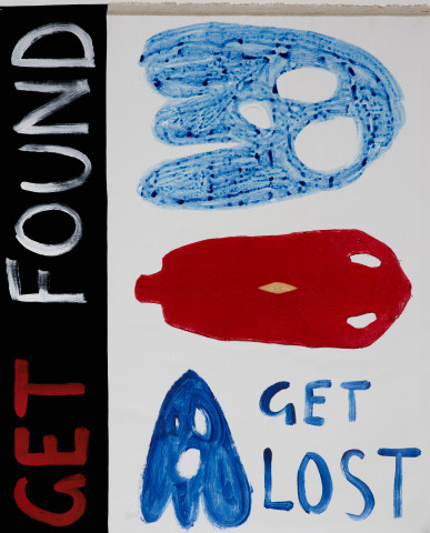 Nell GET LOST GET FOUND, 2018; acrylic paint and stingray skin on canvas; 91.4 x 73.8 cm; enquire