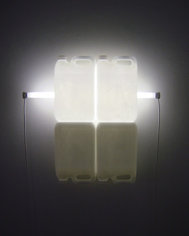 Bill Culbert White Shadow II, 2004; fluorescent lights, electrical cords, plastic bottles; 62 x 58 x 13 cm; enquire