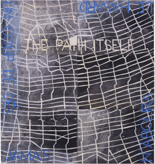 Imants Tillers Metaphysical Detail XIX, 2018; synthetic polymer paint, gouache on 6 canvasboards, nos.
107922–107921; 75.5 x 70.5 cm; Enquire
