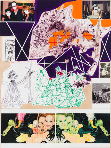 Gareth Sansom Hidden faces, 2024; mixed media on plywood; 80 x 60 cm; more info; enquire