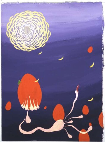Nell Chrysanthemum Moon-Night, 2004; gouache on paper; 28.7 x 21.2 cm; enquire