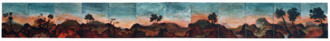 Tony Clark Sections from Clark's Myriorama, 0; oil on canvas board (12 panels); 30.5 x 275 cm; (overall dimension); enquire