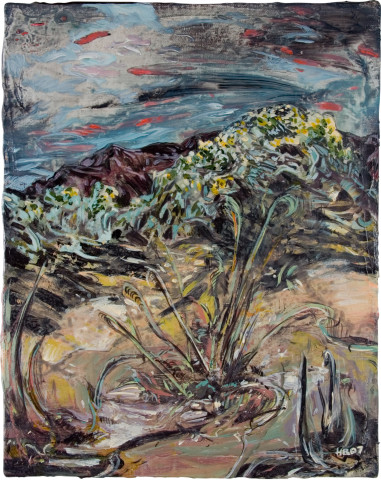Hernan Bas The burning bush,before the fire, 2007; mixed media on linen; 35.5 x 28 cm; enquire