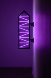Callum Morton City Lights #9, 2026; steel, 2Pac polyurethane, lights; 99.5 x 38.5 x 15 cm; enquire
