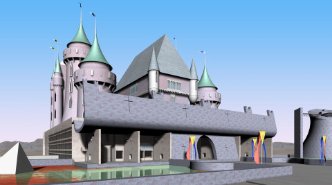 Callum Morton Medieval World, 2004; digital print; 94.5 x 170 cm; Edition of 12; enquire