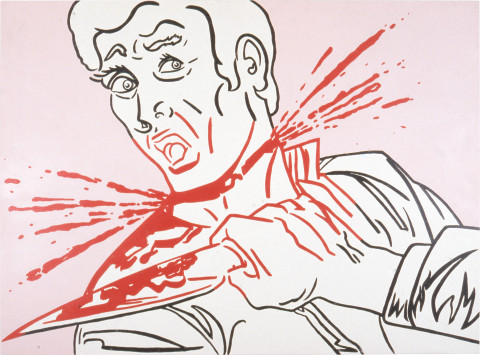 Maria Kozic Head (knife), 1988; acrylic on canvas; 150 x 206 cm; enquire