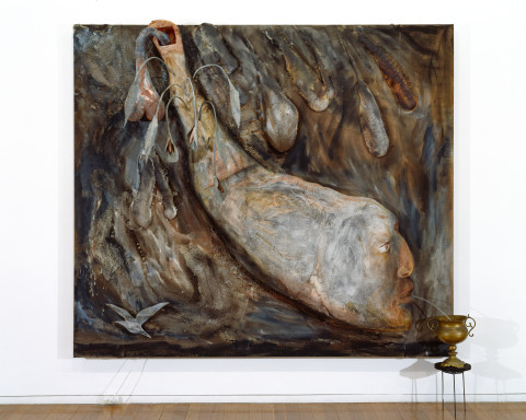 Ken Unsworth Gluttony, 1994; expanded foam, zinc, brass vase, reticulated water; 213.5 x 257 cm; enquire