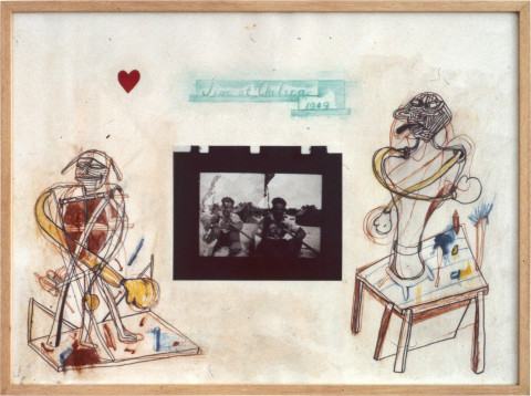 Gareth Sansom Jim at Chelsea, 1981; mixed media on paper; 56.5 x 77 cm; enquire