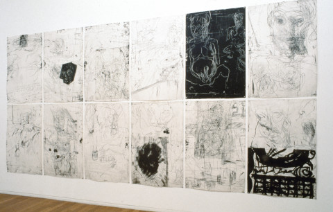 Mike Parr Par-sing, 1992; etching from steel plates; 244 x 560 cm; enquire