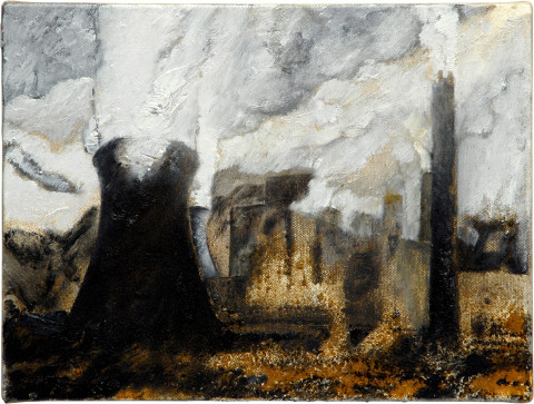 Mandy Martin Wanderers in the Desert of the Real 3, 2007; ochre, pigment and oil on linen; 30 x 40 cm; enquire