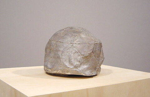 James Angus Soccerball dropped from 35,000 feet, 2002; Aluminium; 16.5 x 16.5 x 17.5 cm; Edition of 5; enquire