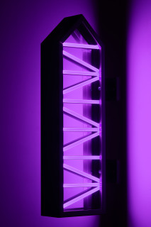 Callum Morton City Lights #9, 2026; steel, 2Pac polyurethane, lights; 99.5 x 38.5 x 15 cm; enquire