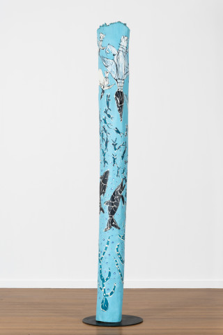 Dhambit Munuŋgurr Djarrak ga Gopu, 2025; 1839-25; acrylic on wood; 289 x 36 x 36 cm; enquire