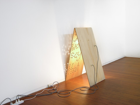 Christopher Hanrahan Yes, I would Say That, 2006; plywood and light fittings; 116 x 60 x 68 cm; enquire