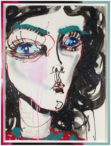 Del Kathryn Barton must get this right, 2017; ink and acrylic on hot press paper; 80.5 x 60.5 cm; Enquire