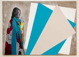Jonny Niesche Ant Man Bee, 2012; oil, acrylic, print, Belgian linen, gesso; 160 x 219 cm; enquire