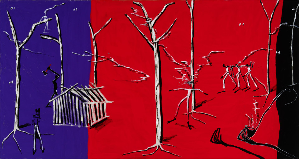 Mia Boe Bogimbah Creek Mission, 2026; acrylic on linen; 120 x 224 cm; enquire