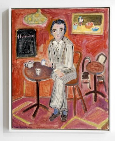 Angela Brennan Yanni Florence at Florentinos, 2006; acrylic on canvas; 50.5 x 40.5cm (unframed), 53 x 43cm (framed); enquire
