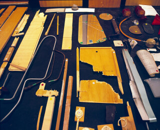 Claire Healy and Sean Cordeiro Wohnwagen (flatpack - Past Times), 2006-07; lambda print from set of six (image of entire deconstructed caravan and euro pallets); set of 6: 29 x 42 cm (each); enquire