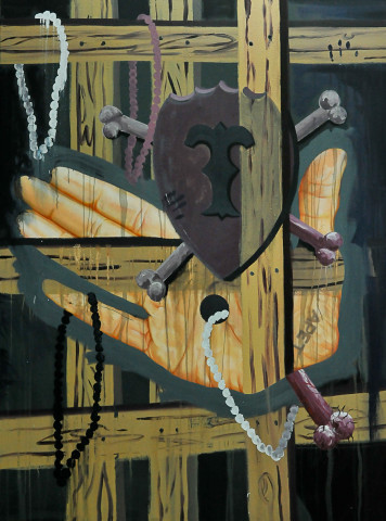 David Griggs Frat of the Obese 6, 2011; acrylic on canvas; 183 x 137 cm; enquire