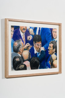 Callum Morton The Contest of Ideas #2, 2025; pencil and gouache on paper; 30 x 42 cm; enquire