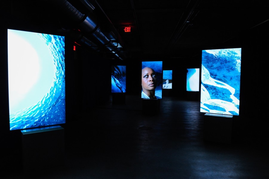 Isaac Julien Stones Against Diamonds, Rolls-Royce Arts Programme. National YoungArts Foundation, Miami, 2015; 58'28'', high definition video on 15 portrait screens, colour, stereo sound