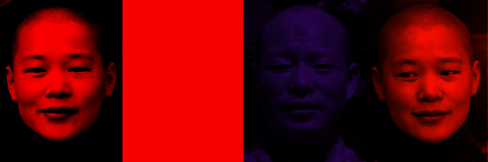 Lindy Lee Shih-chi and Chu-chi, 2004, acrylic and pigmented ink on archival paper on board, 16 panels, 80 x 240.5 cm