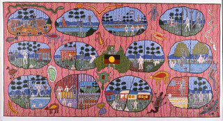 Robert Campbell Jnr Aboriginal History Facts, 1988; acrylic on canvas; enquire
