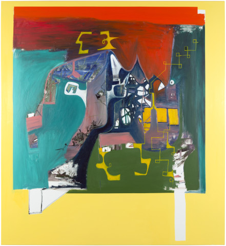 Gareth Sansom History lesson, 2014; oil and enamel on linen; 183 x 168 cm; enquire