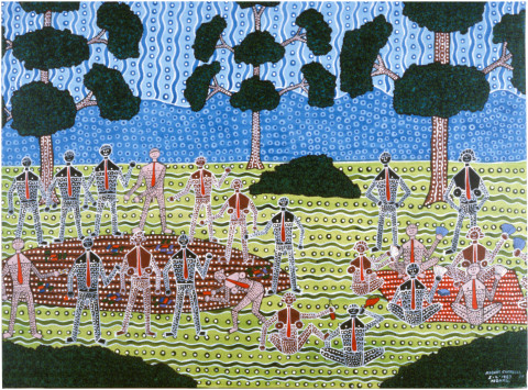 Robert Campbell Jnr Waste of Money, 1987; acrylic on canvas; 87.5 x 118 cm; enquire