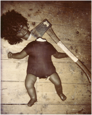 Destiny Deacon Axed, 1994-03; light jet print from Polaroid original; 100 x 80 cm; Edition of 15; enquire