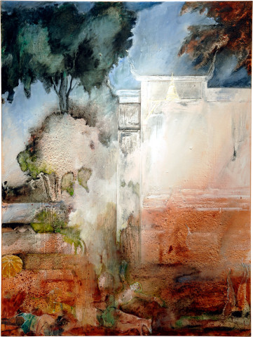 Mandy Martin Salvadoresque 1, 2006; ochre, pigment and oil on linen; 180 x 135 cm; enquire