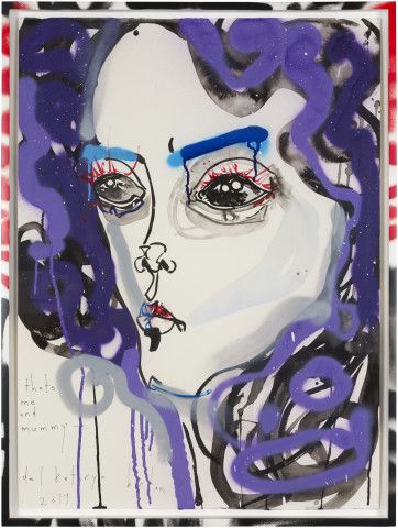 Del Kathryn Barton thats me and mummy, 2017; ink and acrylic on hot press paper; 80.5 x 60.5 cm; enquire