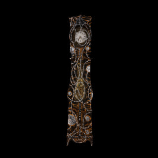 Fiona Hall Wrong Way Time, 2014; oil on long case clock; 237 x 47 x 20 cm; enquire