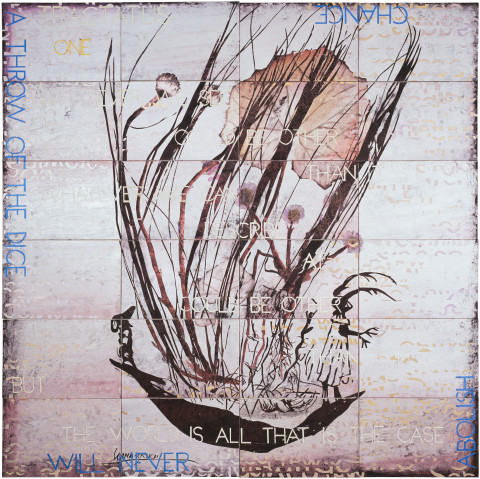 Imants Tillers Tractatus 1, 2009; acrylic, gouache on 24 canvasboards, no. 85309 - 85332; 153 x 153 cm; enquire