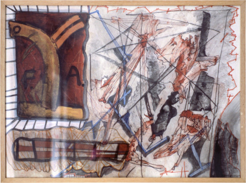 Gareth Sansom Sweet Fa, 1981; mixed media on paper; 56.6 x 77 cm; enquire