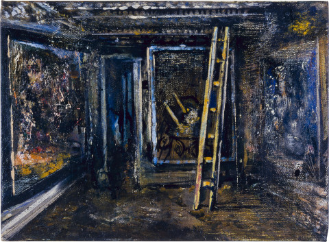Victor Rubin Persistent Climbing, 1987; oil on canvas; 41 x 56 cm; enquire