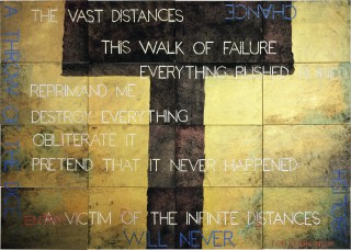 Imants Tillers Nature Speaks: DS, 2012; acrylic, gouache on 16 canvas boards, nos. 91200-91215; 101 x 141.5 cm; enquire