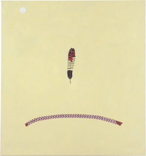 Fiona Foley Black Cockatoo Feather, 1998; oil on canvas; 128.5 x 120 cm; enquire