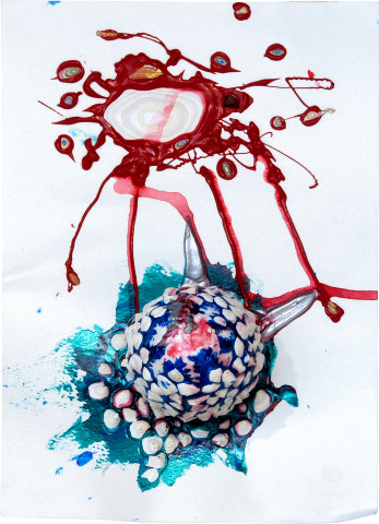 Rohan Wealleans Cross contamination, 2006; paint on paper; 42 x 33.5 x 4 cm; framed dimensions; enquire