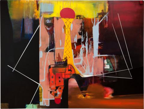 Gareth Sansom They shoot corsets don't they?, 2009; Oil and enamel on linen; 183 x 244 cm; enquire