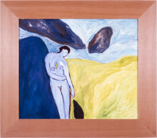 Joan Ross Its Hard To Live Poetry (The Hole), 1989; oil and acrylic on masonite; 51 x 61 cm; enquire