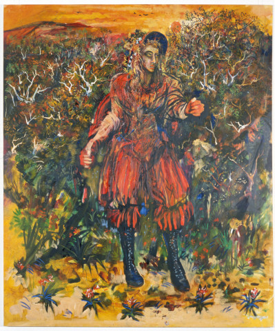 Victor Rubin She carries suggestions of spilt milk, 1989; oil on primed linen; 199 x 167.5 cm; enquire